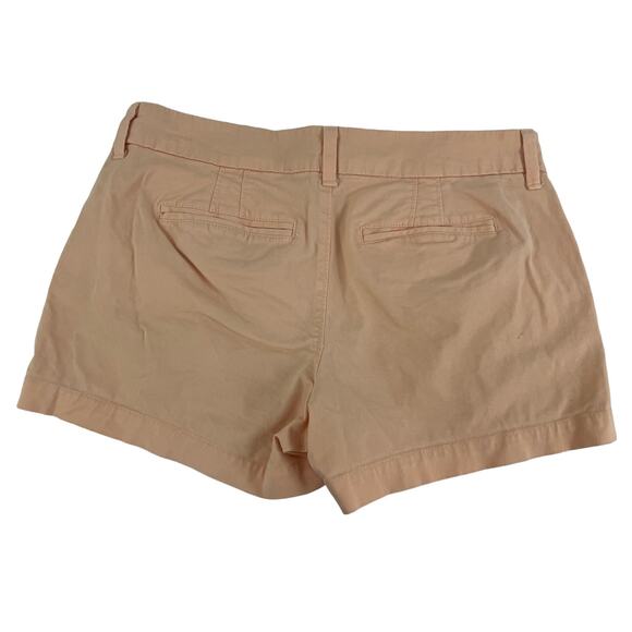Old Navy Size 4 Standard Cotton Shorts Peach Button Zipper Women Chino Stretch - Picture 2 of 7
